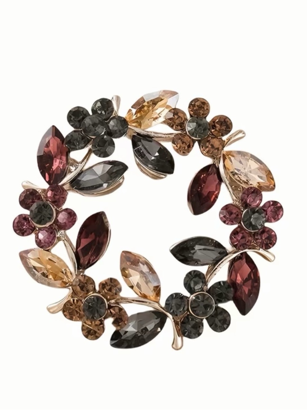 Elegant Multicolor Rhinestone Vintage Brooch - NEW